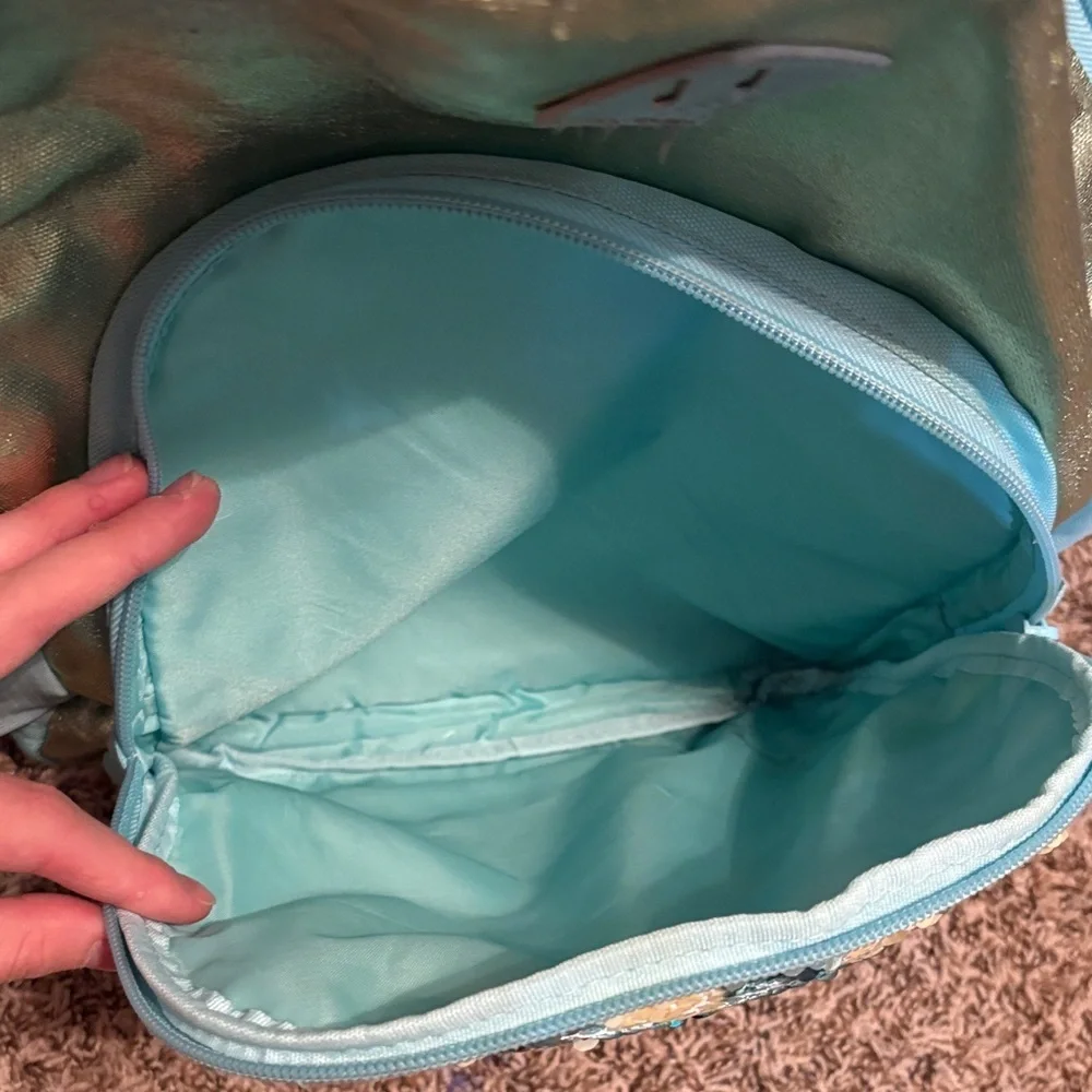 Cat & Jack Shimmering Teal and Gold Kids Backpack